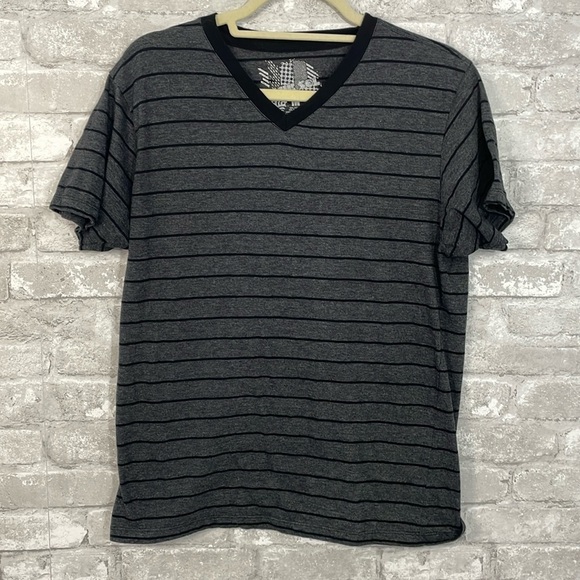 Blue Sol Striped Vneck Tee - Picture 1 of 4